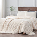 Luxurious Quilted Fleece Queen Comforter Set -Super Soft & Warm Fluffy White Bedding, Luxury Fuzzy Heavy Bed Set for Winter with 2 Pill... - All-Season Down Alternative Comforter Insert - Default Title