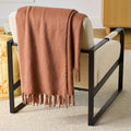Cozy Fleece Faux Mohair Cozy Couch Throw Blanket Terracotta Clay, 50x72" - Lightweight Plush Warm Blanket for All Seasons - Default Title