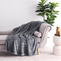 Cozy Fleece Plush Textured Heathered Soft Oversized Throw Blanket, Gray - Cozy Fleece Throw Blanket for Couch & Bed - Default Title