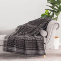 Cozy Fleece Berkshire Life Reversible Printed Hampshire Soft Throw Blanket, Glacier Fair Isle - Super Soft Reversible Sherpa Flannel Blanket - Default Title