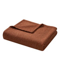 Lightweight Warm Beautiful Rust Woven Herringbone Throw , 50" x 60" - Cozy Fleece Throw Blanket for Couch & Bed - Default Title