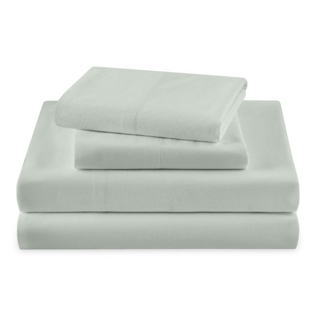 Premium Egyptian Cotton Solid 4-Piece 100% Cotton Washed Percale Sage Green Sheet Set, Full - Premium Ultra-Soft Pillowcase Pair for Sleeping - Default Title