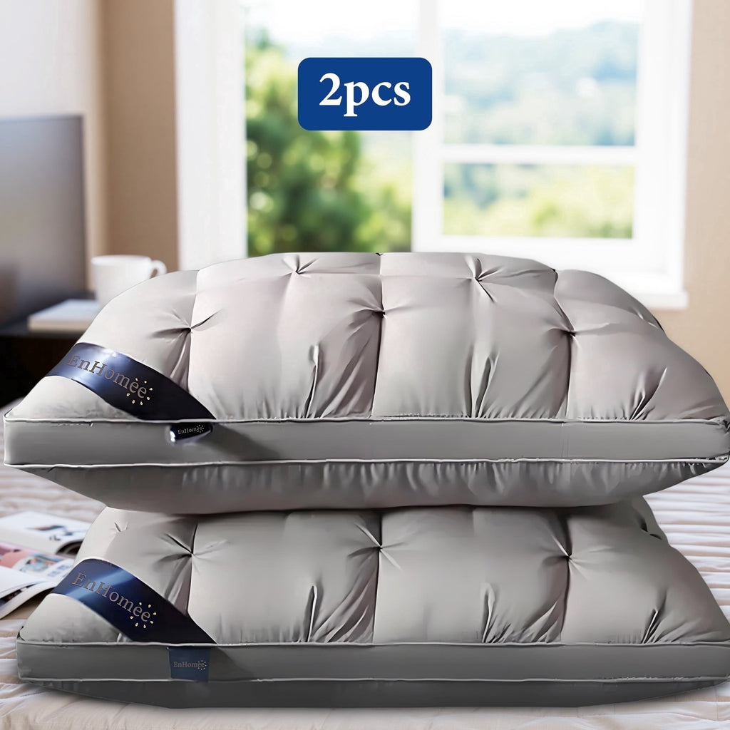 Orthopedic Support 2-Pack Luxurious Hotel-Quality ,Resistant to Flattening, All-Season,Gray - Orthopedic Shredded Foam Bed Pillow Set - Default Title