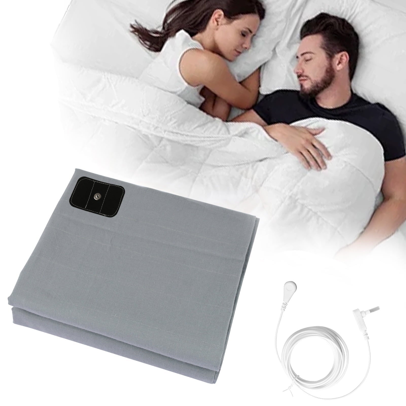 Ultra-Soft Grounding Sheets for All Mattress Sizes, Grounding Mat for Bed 10% Silver Fiber+90% Organic Cotton Grounding Sheets S... - Luxury Bed Sheet Set with Deep Pockets - Default Title