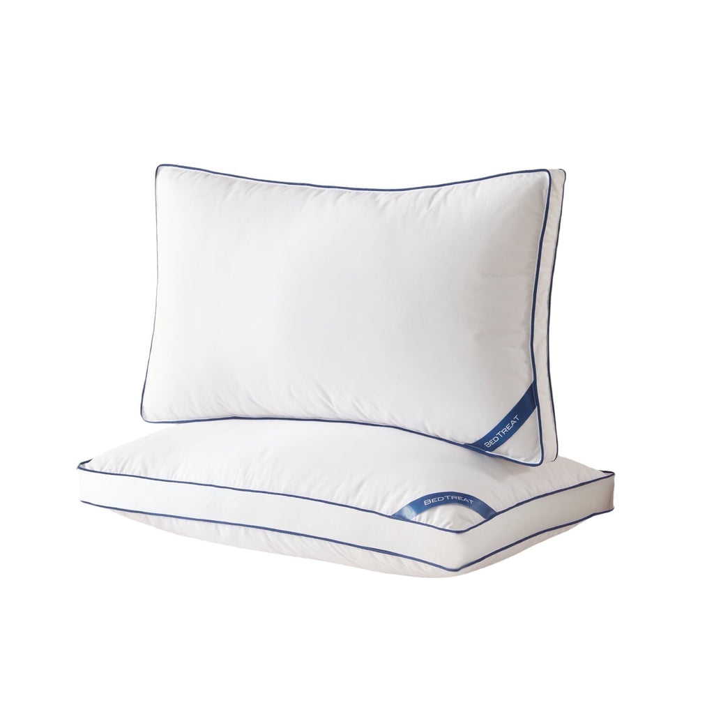 Hotel Collection Goose Down Feather Pillows Queen Size Set of 2, Luxury Soft Hotel Quality pillows for Sleeping, Organic Cotton Cover ... - Ergonomic Memory Foam Pillow for Neck Pain Support - Default Title