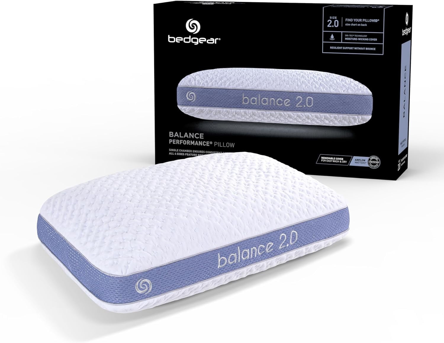 Ergonomic Memory Foam Performance Pillow – 2.0 - Moisture Wicking Bed Pillow for All Sleep Positions - Medium Firmness Bed Pillow -... - Ergonomic Memory Foam Pillow for Neck Pain Support - Default Title
