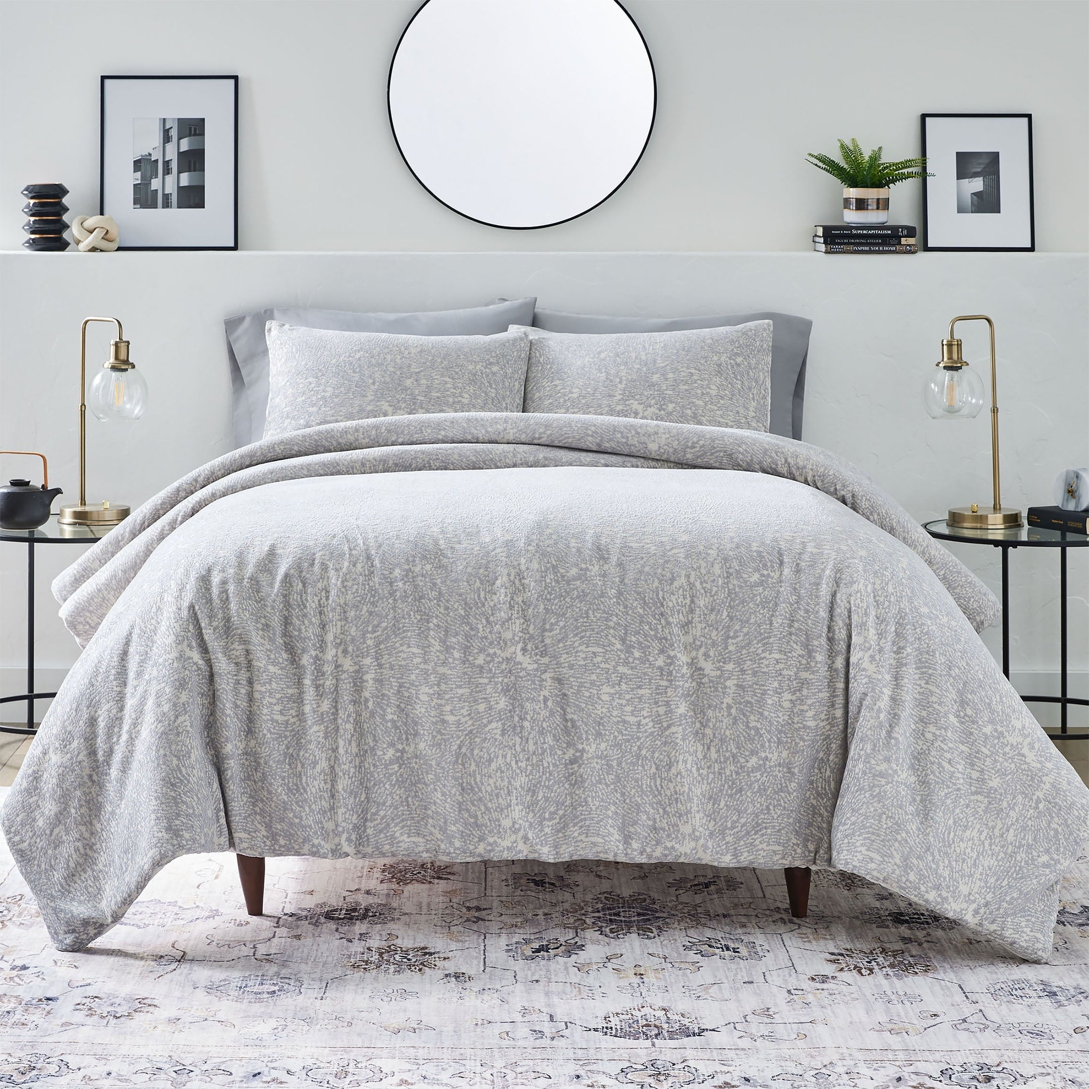 Heavyweight Warmth Better Homes & Garden Grey Chenille 3-Piece Comforter Set, Full/Queen, All Ages - Luxurious Quilted Duvet Cover Set - Default Title