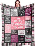 Reversible Sherpa Birthday Gifts for Women Girls Throw Blanket, Happy Birthday Decorations for Women, Gifts for Women Birthday Unique, ... - Lightweight Plush Warm Blanket for All Seasons - Default Title
