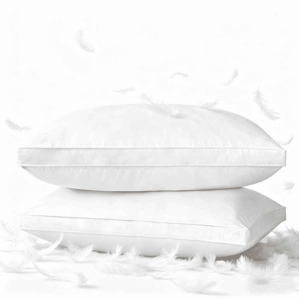 Ergonomic Memory Foam Goose Feather & Down Pillow King Size 20"x36" – Hotel Quality Bed Pillow for Sleeping, 100% Organic Cotton Cover, Hyp... - Decorative Throw Pillow Cushion for Sofa & Bed - Default Title
