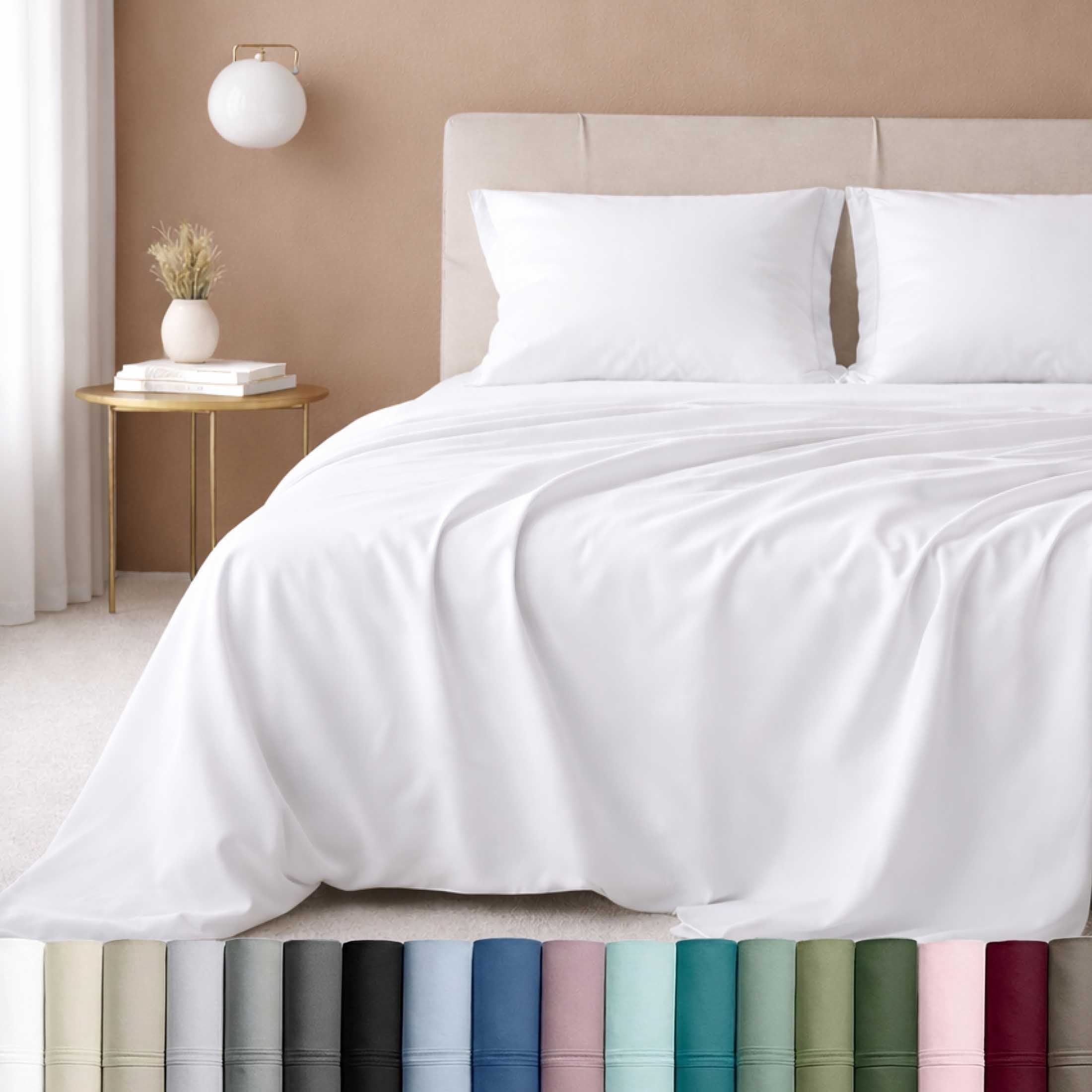Premium Egyptian Cotton 100% Cotton Queen Sheets Set - 600 Thread Count 100% Cotton Sheets Queen, Sateen Deep Pocket Adult/Teen 4 Piece Bed Sh - Breathable Egyptian Cotton Flat & Fitted Sheets - Default Title