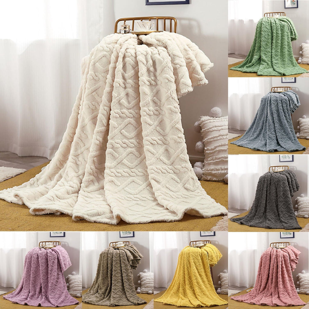 Lightweight Warm Clearance Under $5 Throw Blanket, Super Soft Warm Solid Color Thicken Flannel Blankets, Microfiber Machine Washable f... - Super Soft Reversible Sherpa Flannel Blanket - Default Title