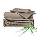 Wrinkle-Resistant Home 4-Piece Queen Bamboo Bed Sheet Set, 100% Organic Cooling Fabric, 16" Deep Pocket, Taupe - Cooling Hotel Quality Bedding Sheets and Pillowcases - Default Title