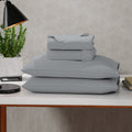 Premium Egyptian Cotton Soft Finish Microfiber Percale Queen Bed Sheet Set – 4-Piece Lightweight, Wrinkle-Resistant, Quick-Dry, Light Gray - Cooling Hotel Quality Bedding Sheets and Pillowcases - Default Title