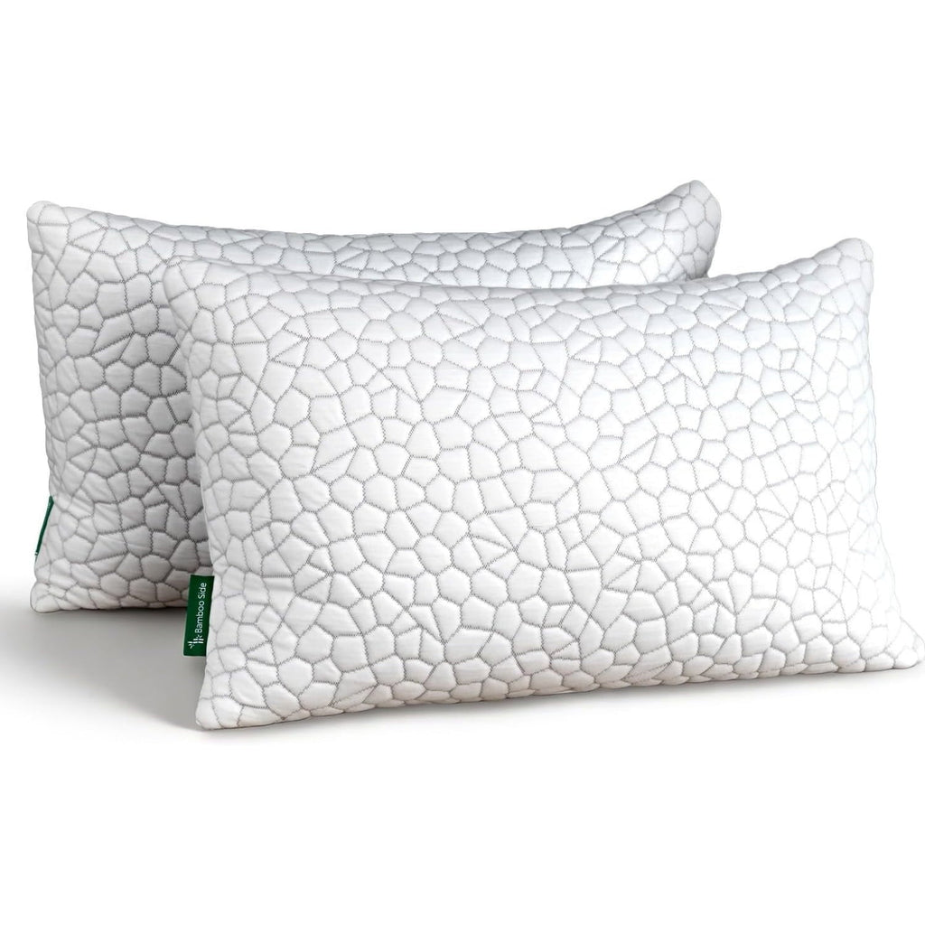 Fluffy Shredded Shredded Memory Foam Pillows for Sleeping, Bed Pillows Queen Size Set of 2 Pack Adjustable for Side and Back Sleeper ... - Orthopedic Shredded Foam Bed Pillow Set - Default Title