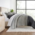 All-Season All Season Ultra Soft Comforter Set Lightweight Bedding in Gray/Black Ombre for Full/Queen Size - Luxurious Quilted Duvet Cover Set - Default Title