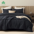 Luxurious Quilted Cozy Comfort Full Comforter Set with Sheet - 4 Pieces Soft Black Bedding Sets, Grid Pinch Pleat, All Season Lightweig... - All-Season Down Alternative Comforter Insert - Default Title
