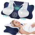 Ergonomic Memory Foam Cervical Neck Pillow for Pain Relief Sleeping, Memory Foam Pillow Neck Pillow Bed Pillow with Pillowcase for Side Bac... - Decorative Throw Pillow Cushion for Sofa & Bed - Default Title