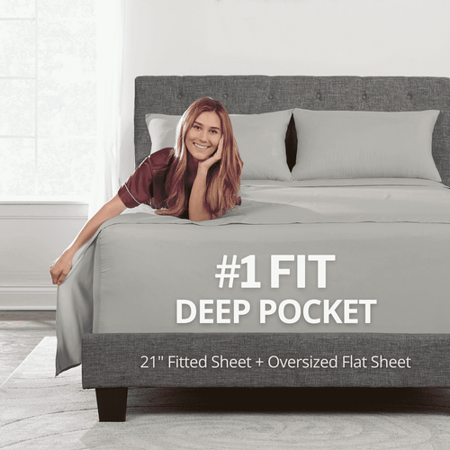 Breathable Luxury Bedding 21” King Extra Deep Pocket Sheets - Deep King Fitted Sheet - Super And Ultra Deep Sheet - For Deep Mattress -... - Premium Ultra-Soft Pillowcase Pair for Sleeping - Default Title