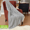 Decorative Knitted Turkish Cotton Throw Blanket & Beach Towel, 60"x70" Boho Decorative Blanket for Couch, Bed, Sofa & Outdoor, Lightweig... - Lightweight Plush Warm Blanket for All Seasons - Default Title