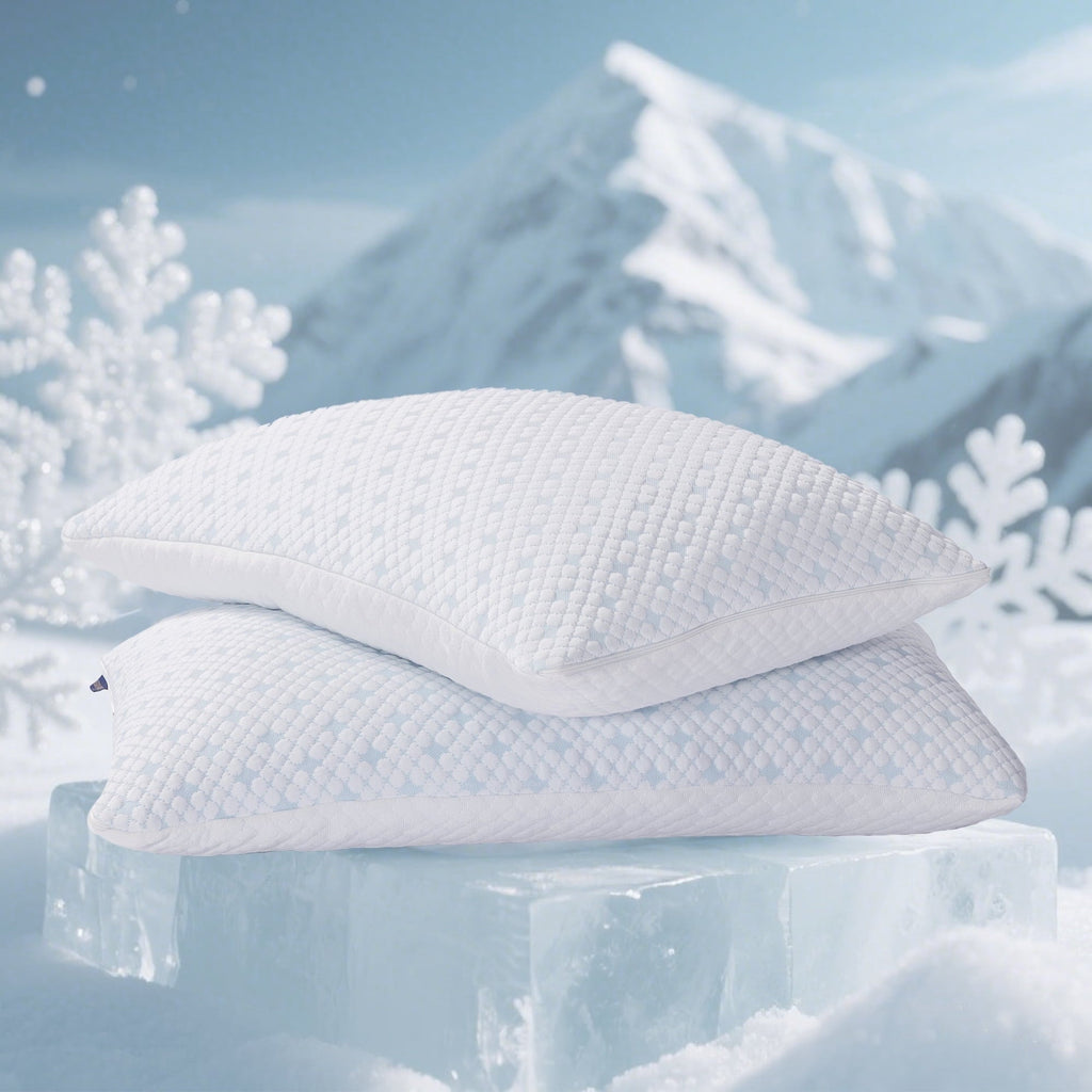 Ergonomic Memory Foam 2-Pack Adjustable Cooling Bed Pillows, Shredded Memory Foam Pillows Set of 2, Standard Queen, Dual Sides - Decorative Throw Pillow Cushion for Sofa & Bed - Default Title