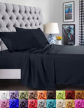 Wrinkle-Resistant 1800 Series Microfiber Bed Sheets 6-Piece Set, Deep Pocket, Queen Black - Cooling Hotel Quality Bedding Sheets and Pillowcases - Default Title