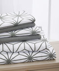 Premium Egyptian Cotton Bed Sheets Full Gray Texture/Embroidery 1500 Thread Count Microfiber - Luxury Bed Sheet Set with Deep Pockets - Default Title