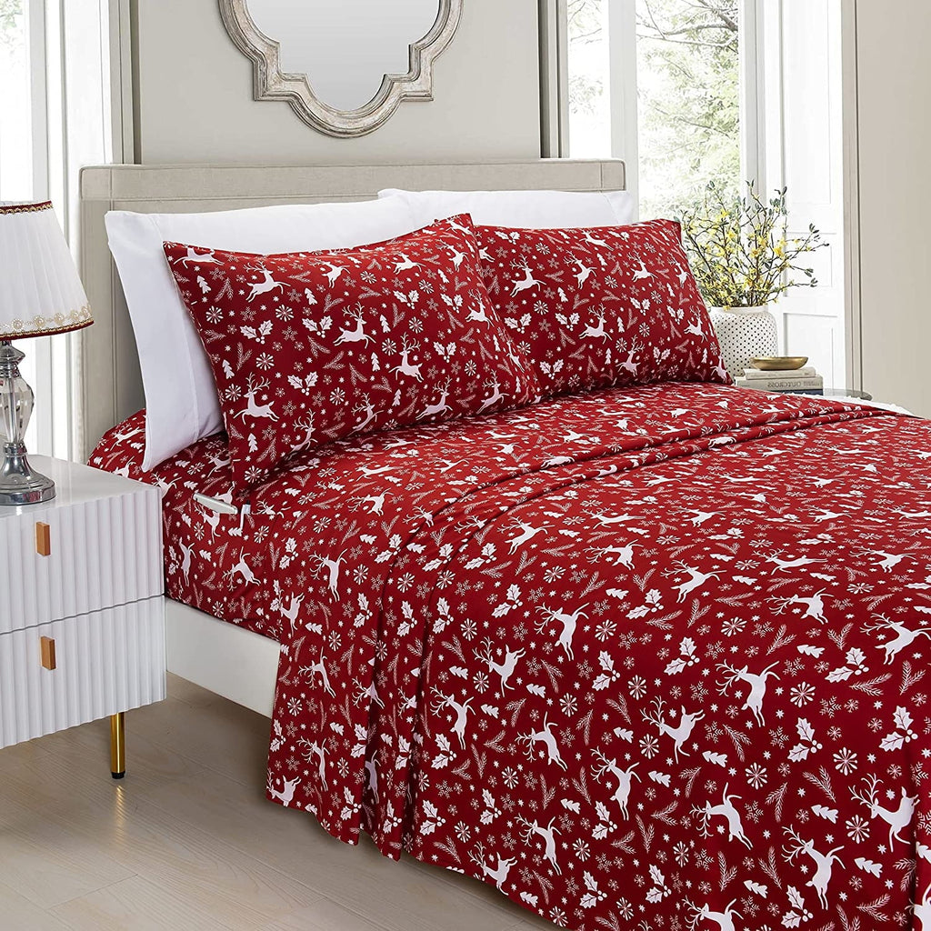 Ultra-Soft Luxury Soft Bed Sheets Holiday Pattern 1500 Thread Count Percale Egyptian Quality Softness Wrinkle and Fade Resistant... - Cooling Hotel Quality Bedding Sheets and Pillowcases - Default Title