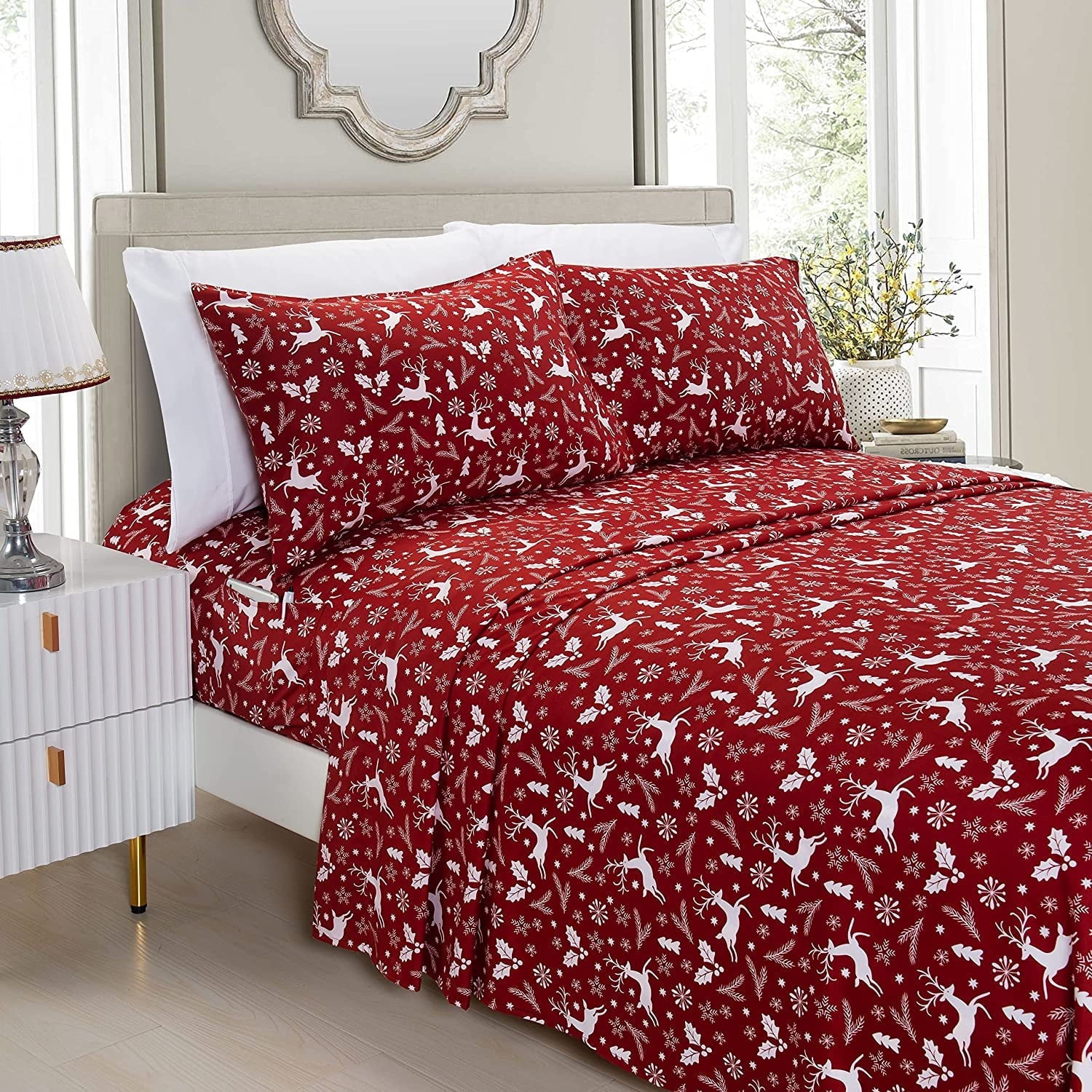 Ultra-Soft Luxury Soft Bed Sheets Holiday Pattern 1500 Thread Count Percale Egyptian Quality Softness Wrinkle and Fade Resistant... - Cooling Hotel Quality Bedding Sheets and Pillowcases - Default Title