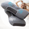 Ergonomic Memory Foam 2-Piece Set - 24"x15" Gray Bed for Back, Side, Stomach Sleepers - Orthopedic Shredded Foam Bed Pillow Set - Default Title