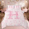 Hypoallergenic Cloud Kawaii Bowknot Bedding Sets Full with Comforter, Initial H Duvet Insert, Romantic Initial A-Z Decor, Reversible - All-Season Down Alternative Comforter Insert - Default Title
