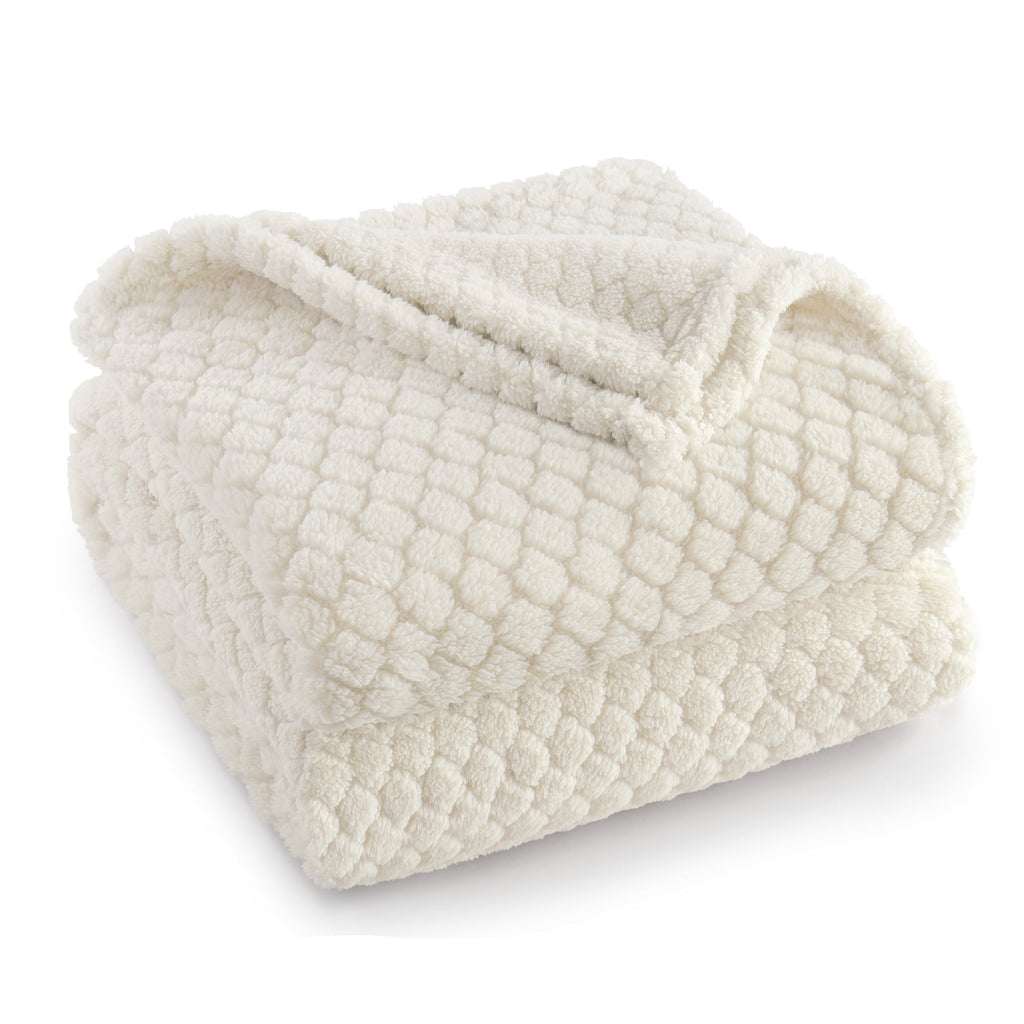 Decorative Knitted Fleece Throw Blanket for Couch, Super Soft Jacquard Bed Blanket, Lightweight Fuzzy Warm for All Seasons, 50x60 Inches... - Luxury Knitted Decorative Throw Blanket with Fringes - Default Title