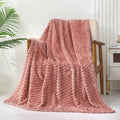 Lightweight Warm Large Soft Fleece Throw Blanket, 50"x70" Stylish Jacquard Throw Blanket for Couch, Cozy, Warm, Lightweight Dusty Pink... - Super Soft Reversible Sherpa Flannel Blanket - Default Title