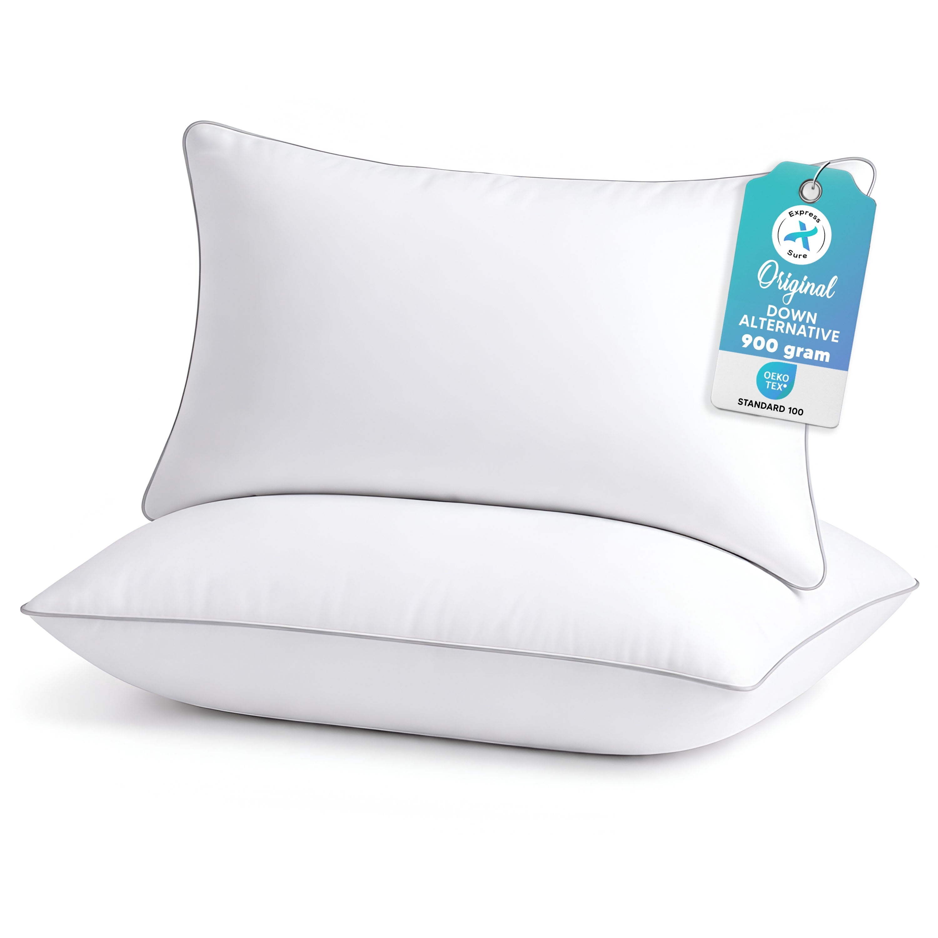 Ergonomic Memory Foam 2-Pack Standard Bed Pillows – Soft, Breathable & Hypoallergenic for Better Sleep - Hotel Quality Plush Sleeping Pillows - Default Title