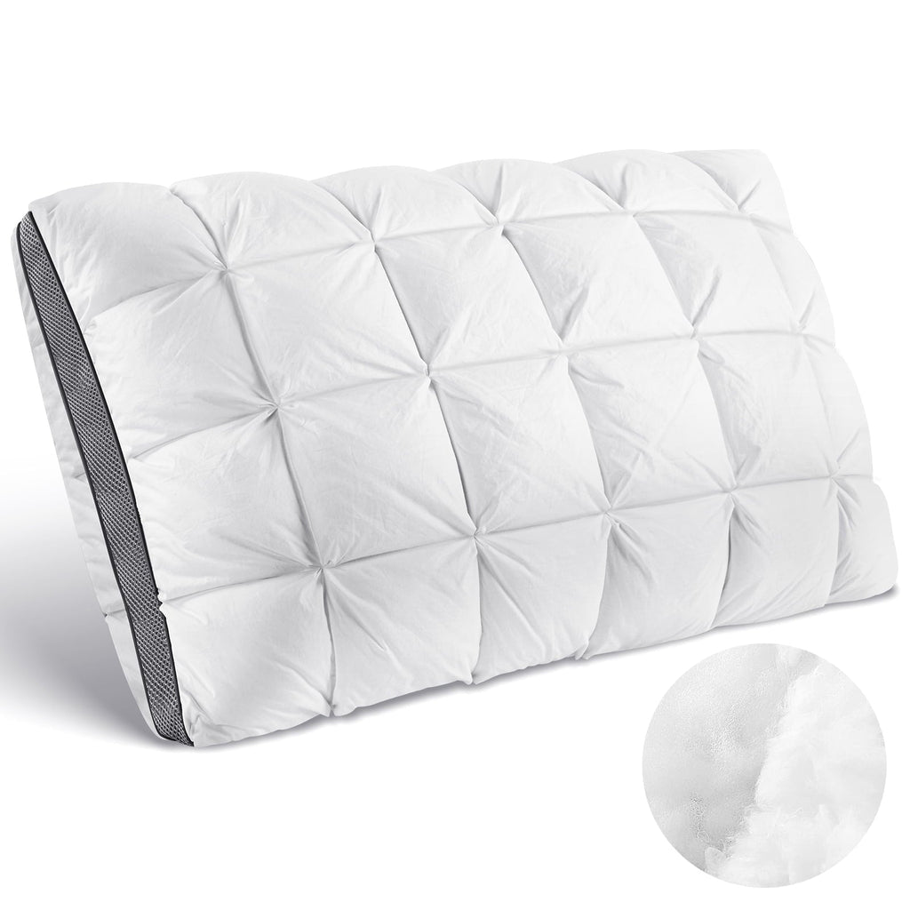 Fluffy Shredded Hotel Cervical Pillow for Sleeping – Ergonomic Contour Neck Support Bed Pillow, Fluffy and Supportive for Side, Back ... - Decorative Throw Pillow Cushion for Sofa & Bed - Default Title