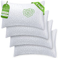 Decorative Plump Queen Size Bed Pillows 4-Pack,3.3lb Shredded Memory Foam Filled,Hyper Soft & 3D Breathable Cooling Desigh Cover Fitti... - Ergonomic Memory Foam Pillow for Neck Pain Support - Default Title