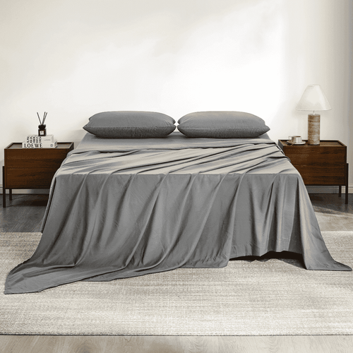 Cooling Sateen Full Size Bed Sheets, 4 Piece Sheets 14” Deep Pocket Sheet & Pillowcase Sets Soft Microfiber Luxury Bedding Fitted Sh... - Luxury Bed Sheet Set with Deep Pockets - Default Title