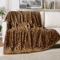 Decorative Knitted Leopard Print Throw Blanket Soft Cozy Fluffy Plush Cheetah Print Blanket for Home Decor,50"x60",Brown - Lightweight Plush Warm Blanket for All Seasons - Default Title