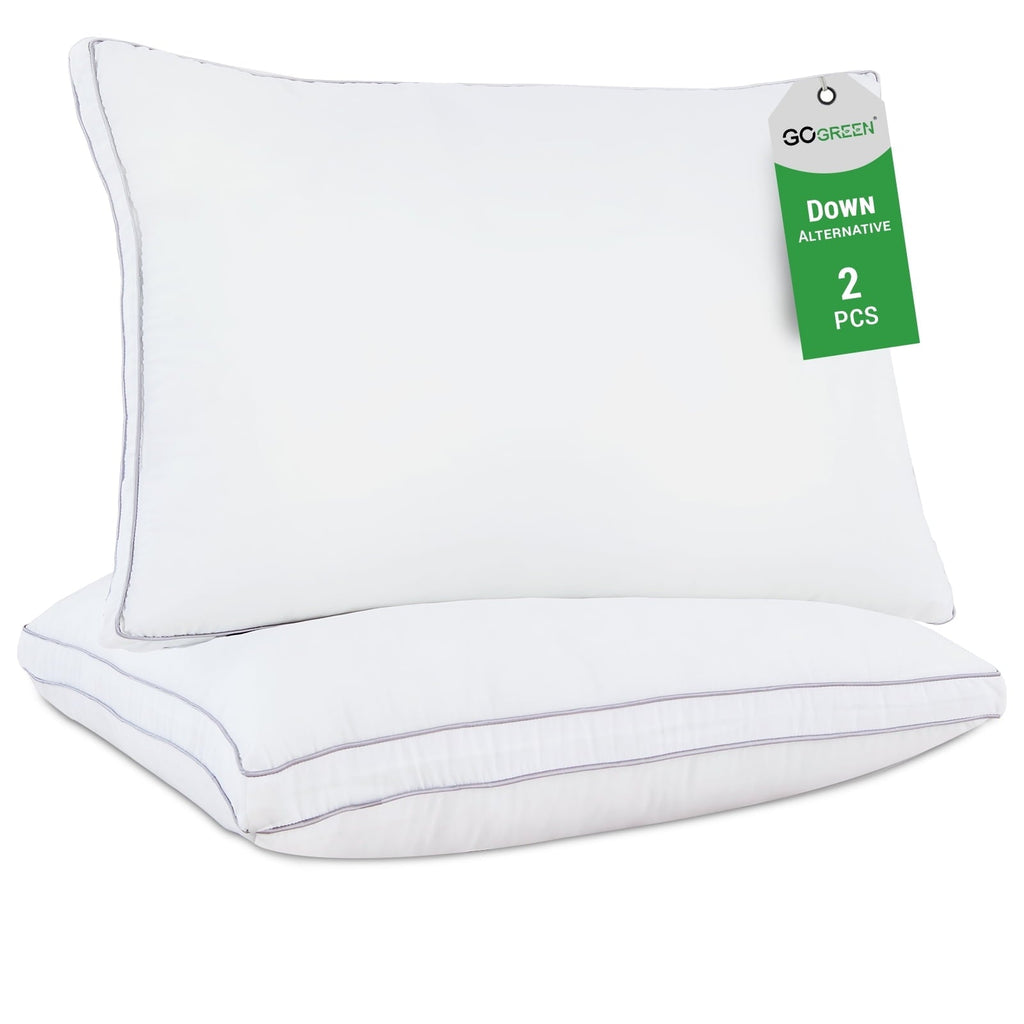 Orthopedic Support 2 Pack Pillows for Bed, Standard Size Pillows Insert for Side and Back Sleepers, Soft Down Alternative Microfiber Fil... - Ergonomic Memory Foam Pillow for Neck Pain Support - Default Title