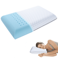 Decorative Plump Gel Memory Foam Pillow, Queen Size Bed Pillow, Washable Cover, Cooling, Breathable Neck Pillow for Sleeping - Ergonomic Memory Foam Pillow for Neck Pain Support - Default Title
