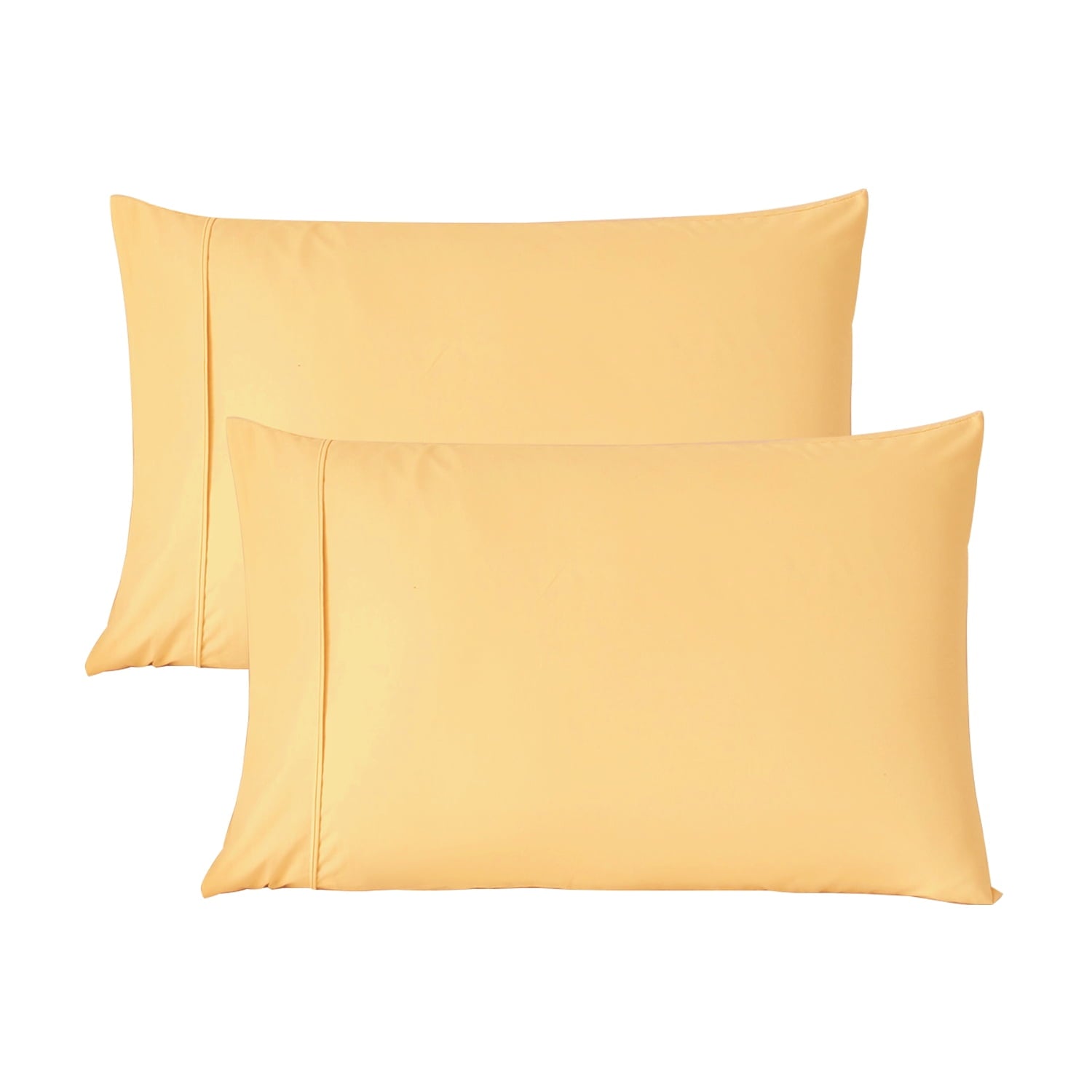 Decorative Plump Solid Print Pillow Cases, King, Beige, 2-Pieces - Decorative Throw Pillow Cushion for Sofa & Bed - Default Title