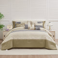 Fluffy Down Alternative 7 Piece Embroidery Design Bed-in-a-Bag, Taupe Queen Size Ultra Soft Comforter Set for Adults - Cloud-Like Soft Lightweight Bed Comforter - Default Title