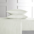 Cooling Sateen 4-Piece White Lyocell & Linen Blend Percale Bed Sheet Set, Queen - Luxury Bed Sheet Set with Deep Pockets - Default Title