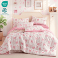 Hypoallergenic Cloud Pink Bowknot Girls Comforter Set Twin Size, 3 Pieces Bows Princess Style Bedding Set for Girls for All Season - Cloud-Like Soft Lightweight Bed Comforter - Default Title