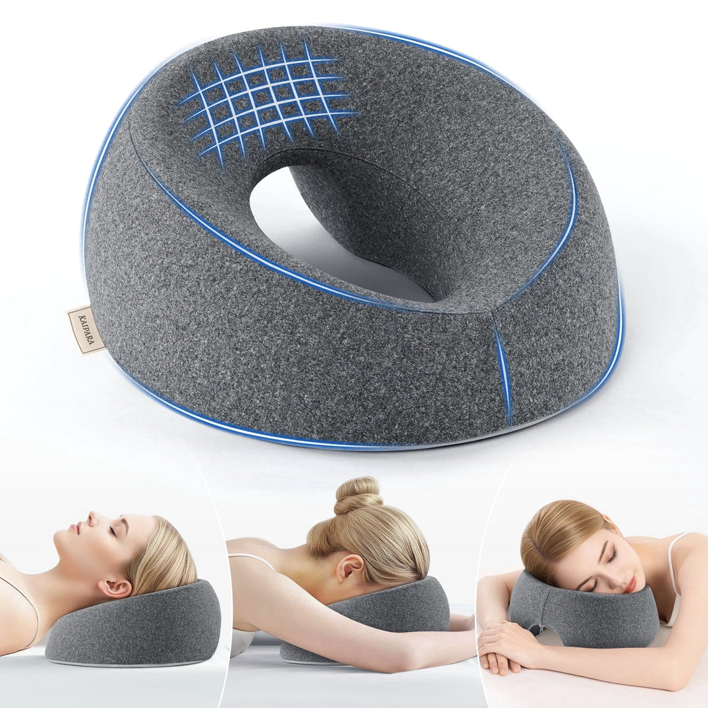 Orthopedic Support Face Down Pillow Massage Headrest for Bed, Memory Foam Pillow Face Cradle Support for Stomach Sleepers, Eye Post-Surg... - Orthopedic Shredded Foam Bed Pillow Set - Default Title