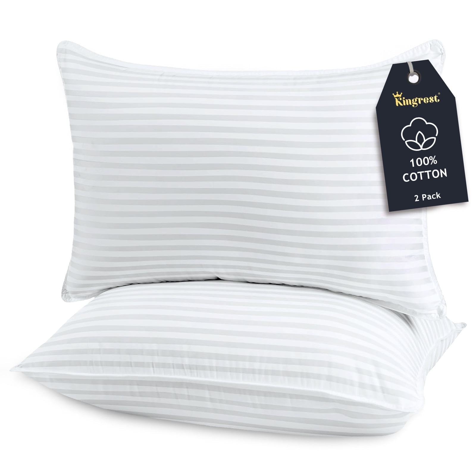 Hotel Collection 100% Cotton Kids Size Bed Pillows Set of 2 - Premium Down Alternative Cooling Pillows for Side, Back, and Stomach Sle... - Hotel Quality Plush Sleeping Pillows - Default Title