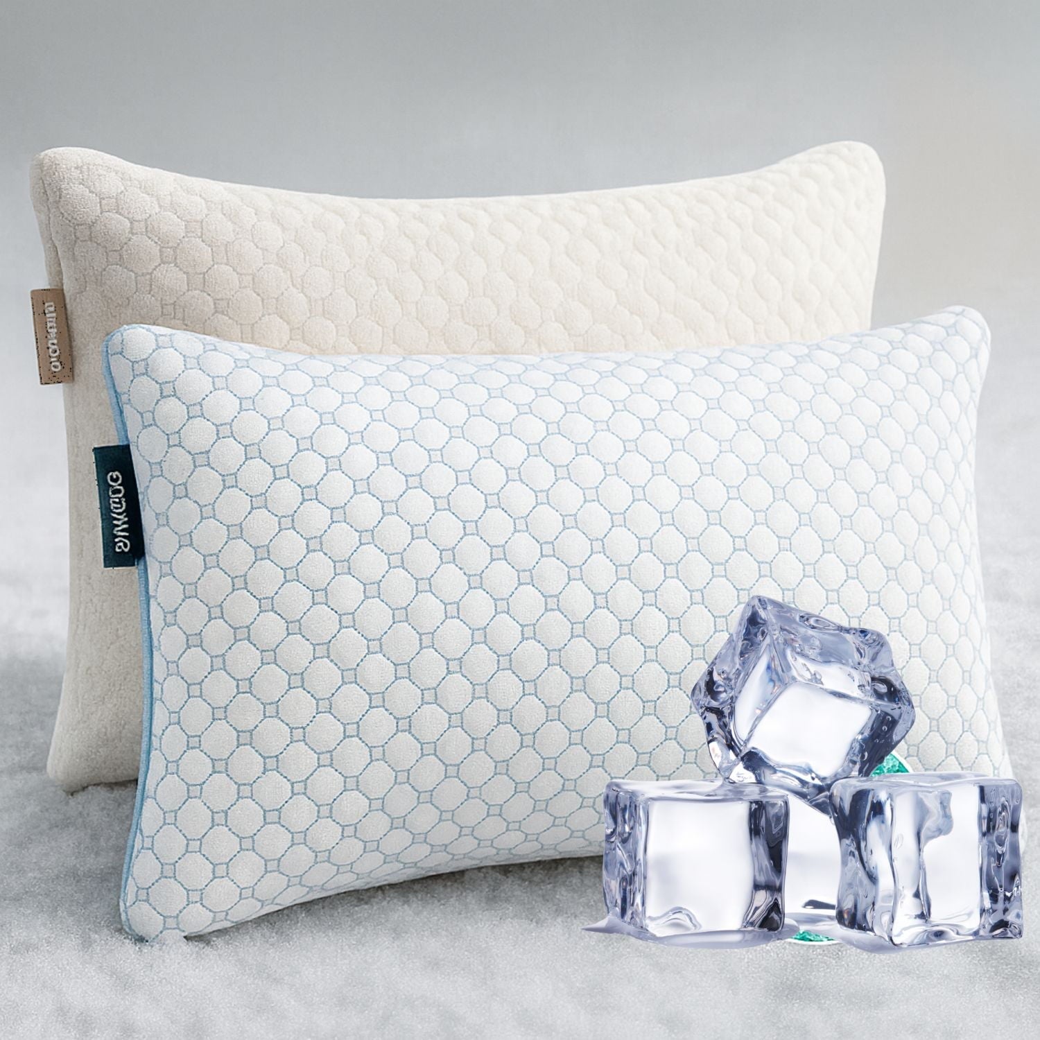 Hotel Collection Cooling Pillows for Bed, Memory Foam Bed Pillow, Queen Pillows 20” X 28”, 2 Pack - Decorative Throw Pillow Cushion for Sofa & Bed - Default Title