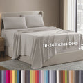 Wrinkle-Resistant Extra Deep Pocket Full Sheets Set, 4 Piece, Fits 18"-24" Mattress, Breathable & Extra Soft Bed Sheets, Linen - Premium Ultra-Soft Pillowcase Pair for Sleeping - Default Title