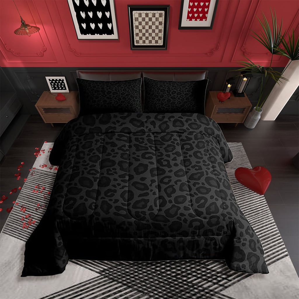 Heavyweight Warmth Leopard Print Comforter Set Full Size,Abstract Cheetah Texture Bedding Set,Women Room Decor,Rustic Farmhouse Retro Do... - Cloud-Like Soft Lightweight Bed Comforter - Default Title