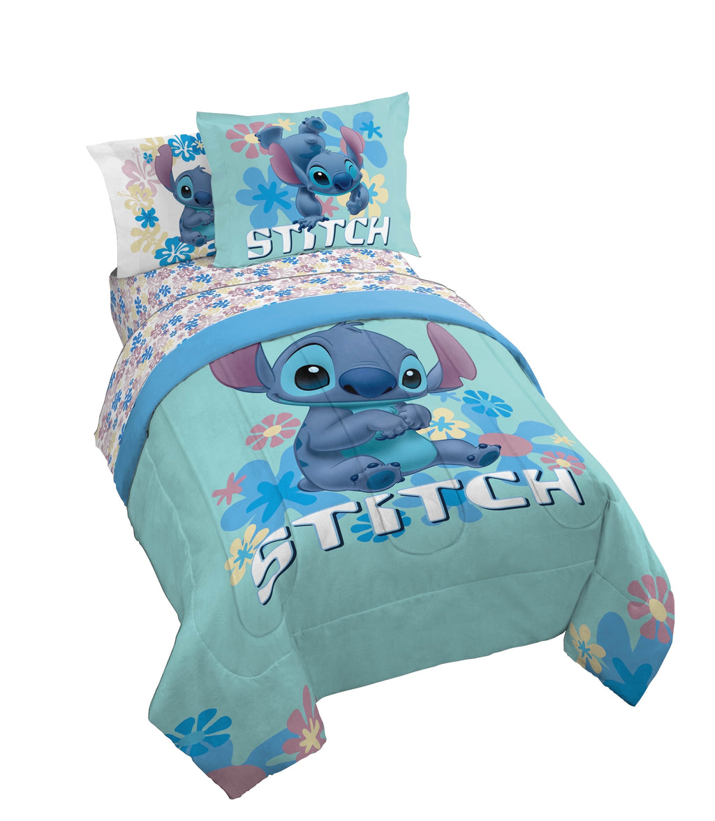 Fluffy Down Alternative Lilo and Stitch Sweet Stitch 5 Piece Twin Size Kids Comforter Set with Sham - Super Soft Bed Set for Kids - All-Season Down Alternative Comforter Insert - Default Title