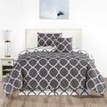 Luxurious Quilted 4 Piece Geometric Twin Comforter Set - Polyester Filling Reversible Washable Comforter Set - Luxurious Quilted Duvet Cover Set - Default Title